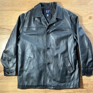 GAP Men’s 100% Genuine Leather Coat – Classic Longline XL – Like New